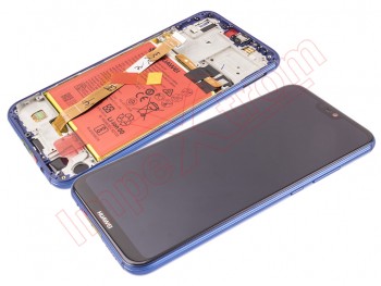 Pantalla completa Service Pack IPS LCD negra con marco azul para Huawei P20 Lite
