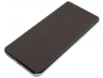 Pantalla completa Service Pack OLED negra con marco gris / plateado "Ice white" para Huawei P40 Pro, ELS-AN00, ELS-TN00 ; ELS-NX9, ELS-N04
