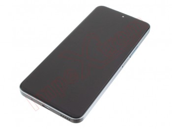 Pantalla ips con marco lateral / chasis color plateado (titanium silver) para Huawei honor 90 lite, crt-nx1