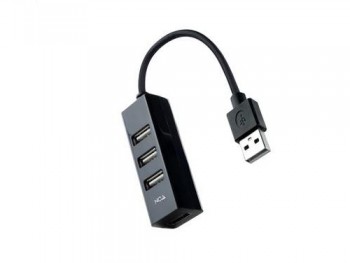 HUB USB 2.0 4xUSB2.0 USB-A/M-USB2.0/H NEGRO 15CM NANOCABLE