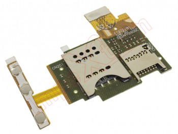 flex con conector sim, tarjeta micro sd y botones laterales (volumen, encendido, power, bloqueo, hold) para sony xperia j, st26, st26i