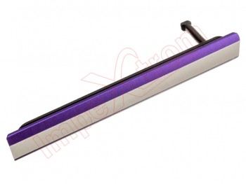 Tapa lateral violeta de conector USB y lector SIM para Sony Xperia Z2, D6502, D6503, D6543