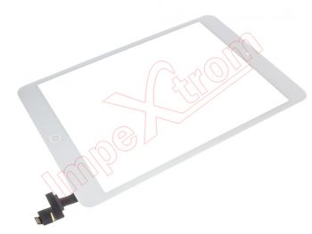 White touchscreen STANDARD quality with white button and complete connection plate for Apple iPad Mini, A1432, A1454, A1455 (2012), Apple iPad Mini 2, A1489, A1490, A1491 (2013-2014)