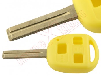 Producto Genérico - Carcasa amarilla para llave con telemando de 3 botones Toyota, Lexus