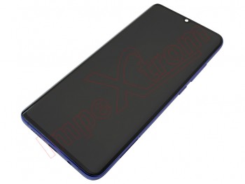 Pantalla Service Pack AMOLED negra con marco violeta "nebula purple" para Xiaomi mi note 10 lite, m2002f4lg