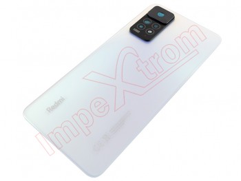 Tapa de batería Service Pack blanca polar "Polar white (phantom white)" con lentes de cámaras traseras para Xiaomi Redmi Note 11 Pro 4G, 2201116TG