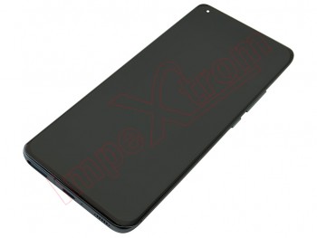 Pantalla completa Service Pack AMOLED negra con marco gris medianoche "Midnight grey" para Xiaomi Mi 11, M2011K2C, M2011K2G