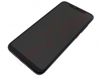 Pantalla completa Service Pack Super AMOLED negra con marco negro "Transparent black" para Xiaomi Mi 8 Pro, M1807E8A