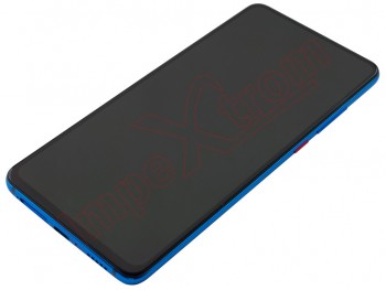 Pantalla completa Service Pack AMOLED negra con marco azul glaciar "glacier blue" para Xiaomi Mi 9T / Xiaomi MI 9T Pro / Redmi K20