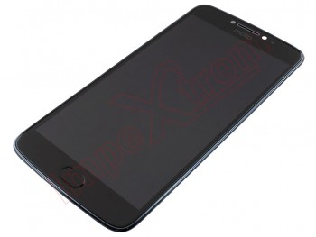 Pantalla completa Service Pack IPS LCD negra con marco gris "Iron Gray" para Motorola Moto E4 Plus, XT1770