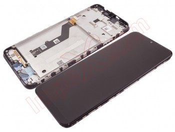 Pantalla completa negra IPS LCD con carcasa frontal para Motorola E7 Plus (XT2081-1, XT2081-2)
