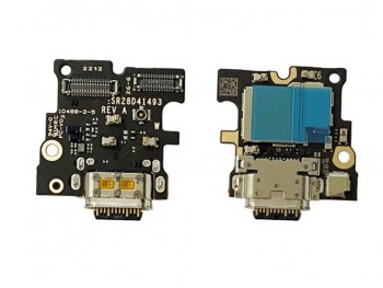 Auxiliary board with microphone, charging, data and accessory connector for Motorola Edge 30 Pro, XT2201-1