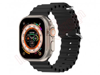 Correa de silicona negra para reloj inteligente Apple Watch Ultra 49mm, A2684