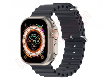 Black midnight silicone band for smartwatch Apple Watch Ultra 49mm, A2684