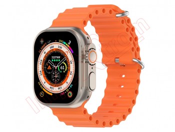 Correa de silicona naranja para reloj inteligente Apple Watch Ultra 49mm, A2684