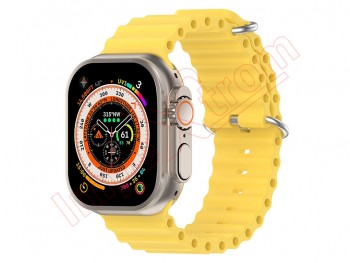 Correa de silicona amarilla para reloj inteligente Apple Watch Ultra 49mm, A2684