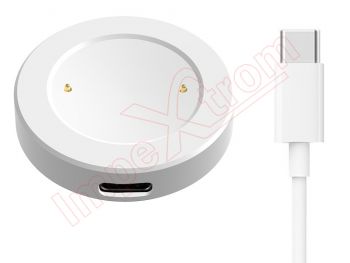 White charging dock with USB to micro USB data cable for smartwatch Huawei Honor GS 3, MUS-B19