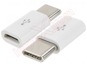 Micro USB type B adapter to Micro USB type C, in white