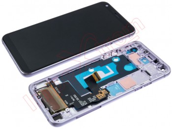 Pantalla completa IPS LCD negra con marco violeta para LG Q7 +, LMQ610, LG Q7 (LM-Q610EM)