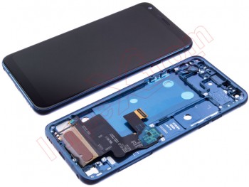 Pantalla completa IPS LCD negra con marco azul para LG Q7 +, LMQ610, LG Q7 (LM-Q610EM)
