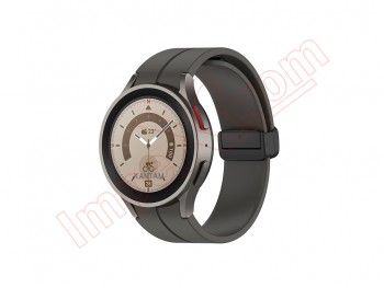 Correa de silicona gris (space grey) para reloj inteligente Samsung Galaxy Watch5 40mm, SMR905F
