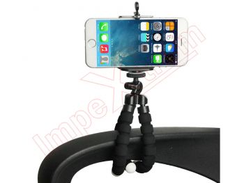 Black tripod for smartphones / digital cameras up to 6 inches.