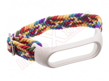 Nylon rainbow colour bracelet / strap / armband for Xiaomi Mi Band 3 / 4 / 5 / 6