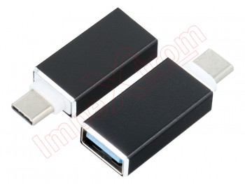 Adaptador OTG negro de USB tipo C macho a USB 2.0 hembra
