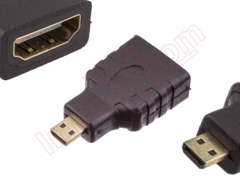 HDMI female to Micro HDMI male black adapter