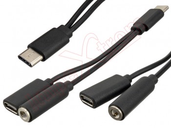 Adaptador 2 en 1 de micro USB macho tipo C a micro USB hembra tipo c / conector jack de audio de 3.5 mm.