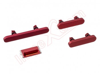 Red colored side power, volume and sound switch buttons for Apple iPhone 13 Mini, A2628 / iPhone 13, A2633