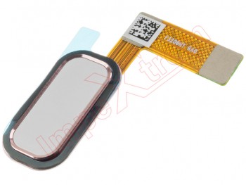 Botón de lector de huellas blanco con embellecedor rosa para Asus Zenfone 4 Max, ZC554KL