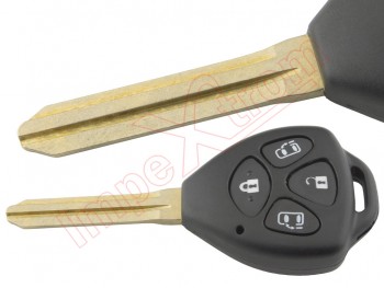 Producto Genérico - Carcasa para llave con telemando de 4 botones para Toyota