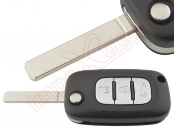 Compatible housing for Renault Clio III remote controls, 3 buttons