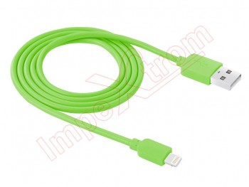 Cable de datos verde de conector lightning a USB, 1 metro de longitud