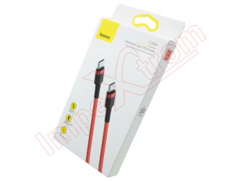 Cable de datos de alta calidad rojo Baseus CATKLF-G09 de carga rápida PD60W 2.0 (3A 20V) con conectores USB Tipo C a USB Tipo C de 1m longitud, en blister