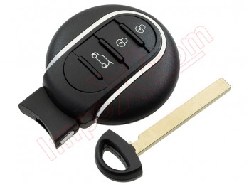 Producto genérico - Carcasa de telemando 3 botones para BMW Mini Cooper, con espadín de emergencia
