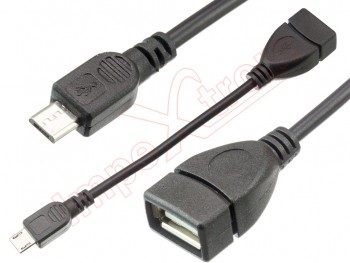 Cable de datos de micro USB a OTG negro