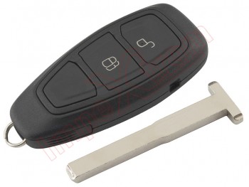 Producto genérico - Carcasa de telemando 2 botones llave inteligente "Smart key" para Ford Focus, con espadín tipo T
