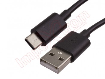 Cable de datos / carga genérico de color negro con conector USB y tipo c