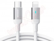 high-quality-white-data-cable-joyroom-s-cl020a10-with-20w-fast-charging-with-usb-type-c-connector-to-lightning-connector-3m-length-in-blister