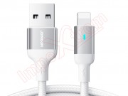 high-quality-white-data-cable-joyroom-s-ul012a10-with-2-4a-fast-charging-with-usb-a-connector-to-lightning-connector-3m-length-in-blister