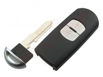 Producto genérico - Carcasa de telemando 2 botones llave inteligente "Smart key" para Mazda, con espadín de emergencia