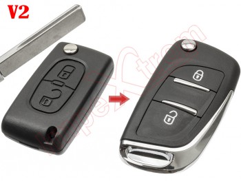 Carcasa de llave remota para Peugeot 207, 307, 308, 407, 607, Citroen C4,  C5, C3, Berlingo, Xsara, HU83, VA2, funda Fob con tapa de 2 botones