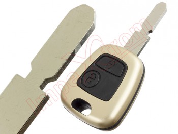 Carcasa ocre, compatible para telemandos Citroen Peugeot, 2 botones