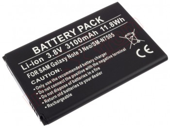 EB-BN750BBE battery generic without logo for Samsung Galaxy Note 3, N7505 Neo - 3100mAh / 3.8V / 11.8WH / Li-Ion