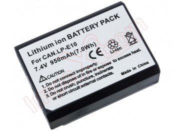 Batería LP-E10 para EOS 1100D, EOS KISS X50, EOS REBEL T3 - 950mAh/ 7.4V / 7.0 Wh / Li-ion