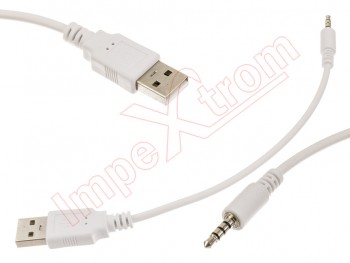 Cable de datos blanco-blanca de USB a jack de 3.5mm