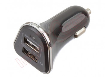 Cargador mini, alimentador USB doble universal vehículo 12V, salida USB hembra tipo A - DC 5V / 2A