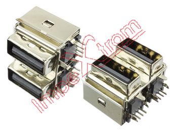 Conector doble USB vertical portátiles 19 X 18 X 14mm